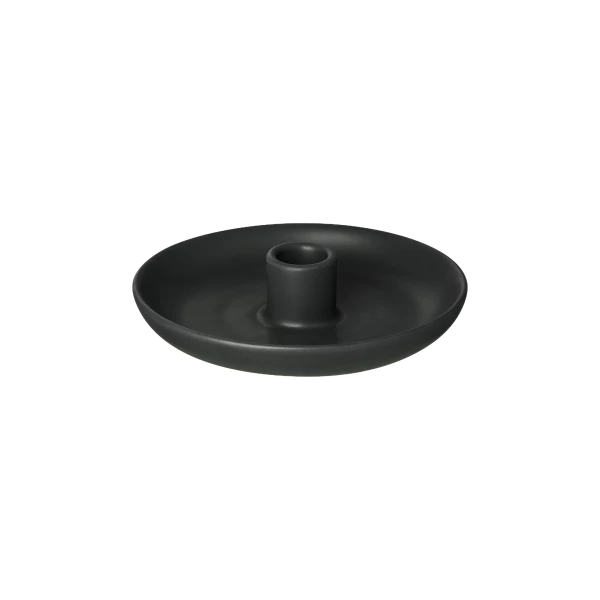 Bougeoir VELA Rond en Grès Noir / Beige - Blomus