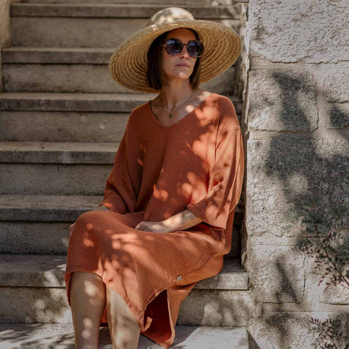 Tunique Tilos en Coton et Lin - Haomy