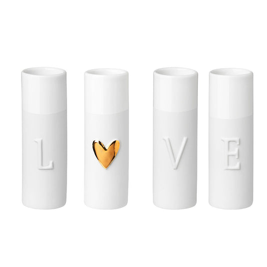 Set de 4 Mini Vases "Love" en Porelaine - Räder