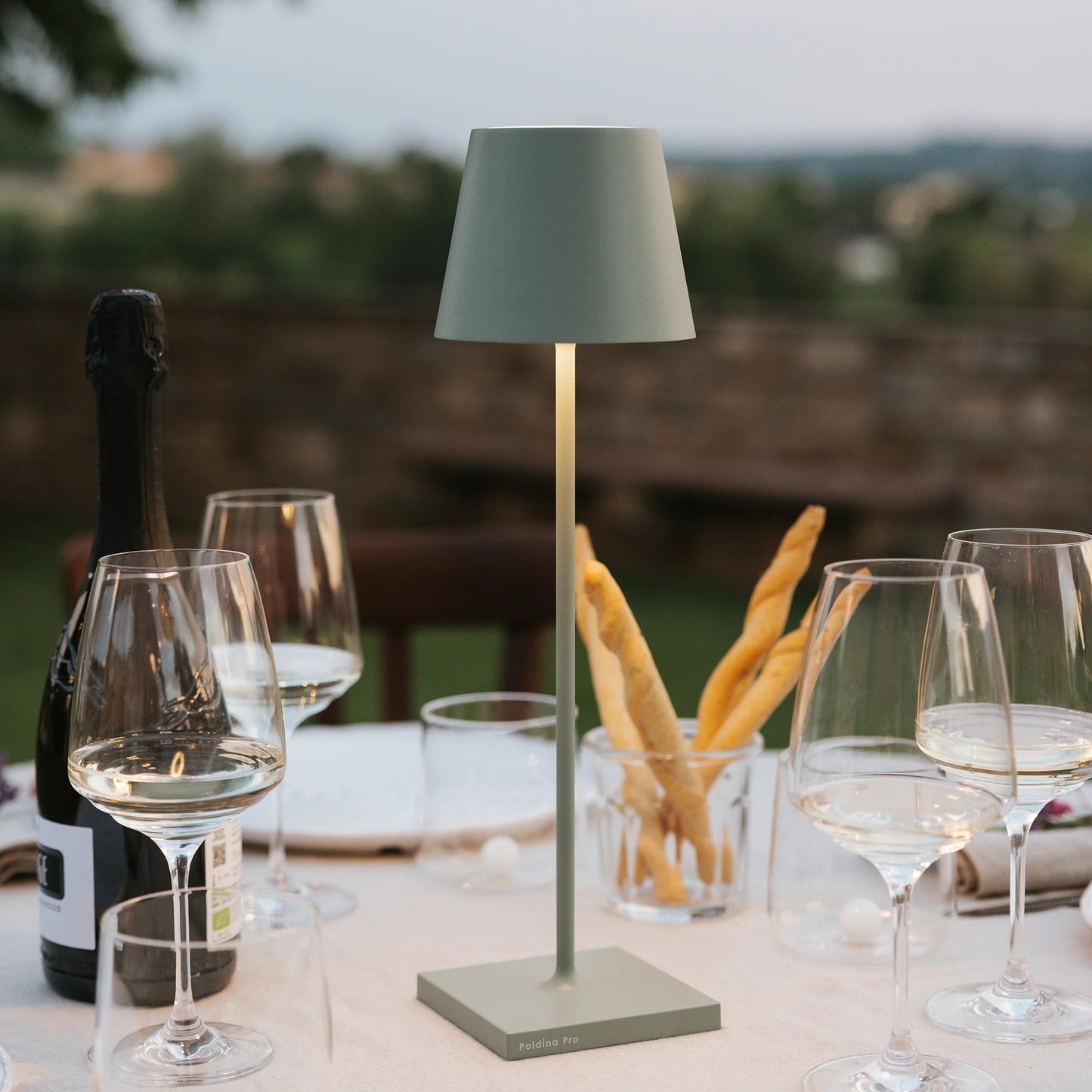 Lampe de Table Poldina Portative LED H.38 cm Intérieur/Extérieur - Zafferano
