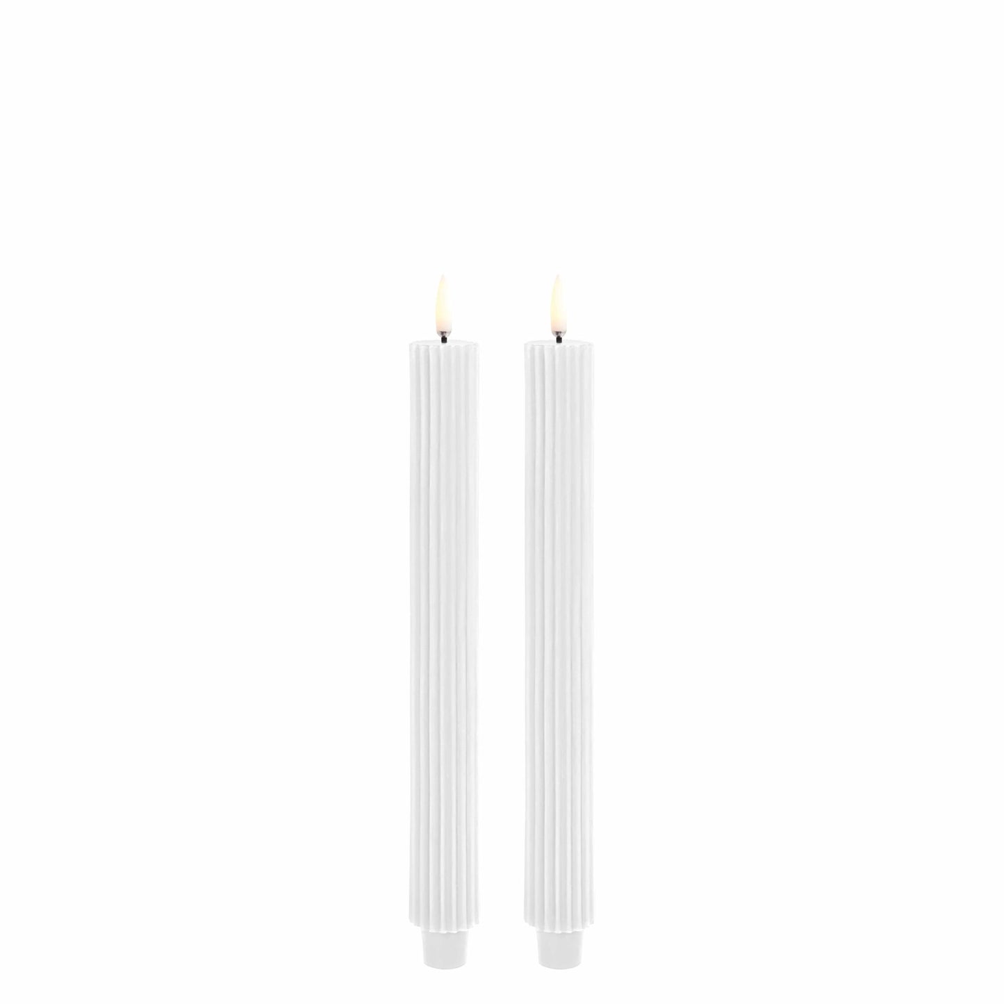 Lot de 2 Bougies Coniques LED Rainurée - Uyuni