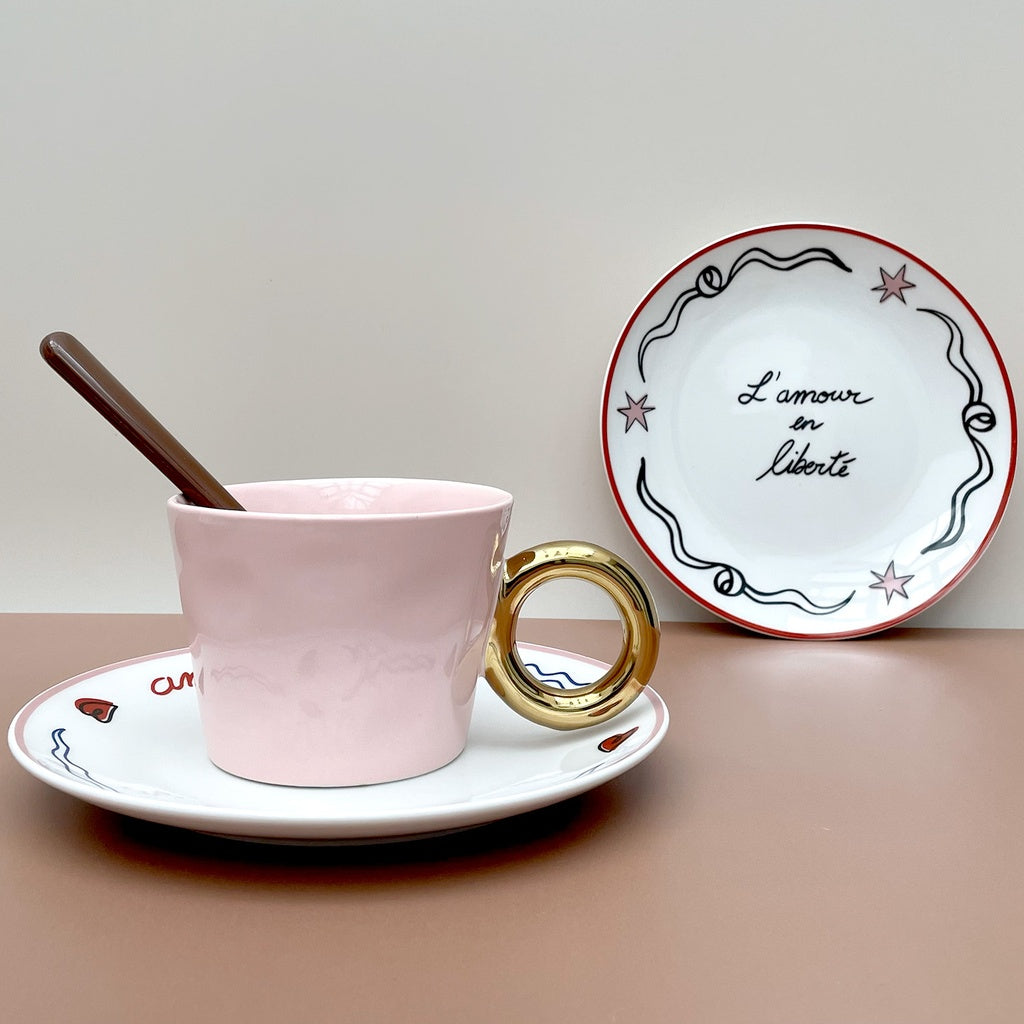 Set de 4 Assiettes Amour en Liberté D.19 cm - Opjet