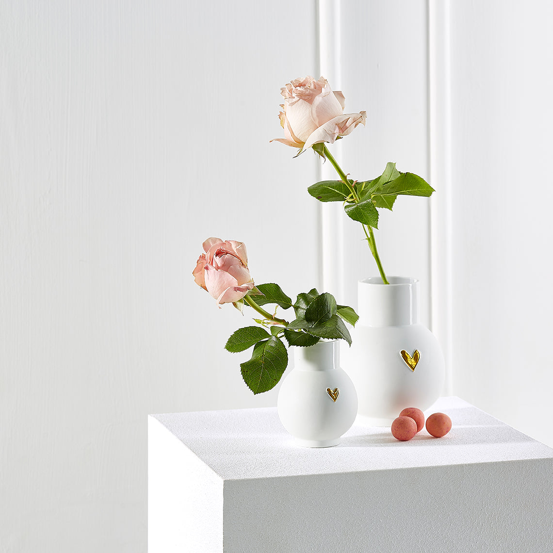 Vase en Porcelaine Coeur Doré/Argenté - Räder