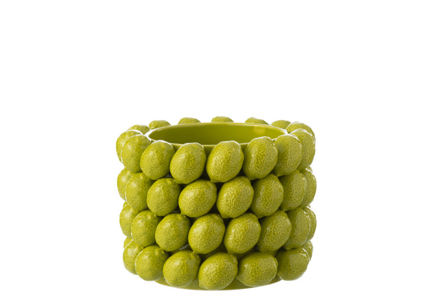 Cache-Pot Large/Extra-Large Citrons Verts en Céramique - Jolipa