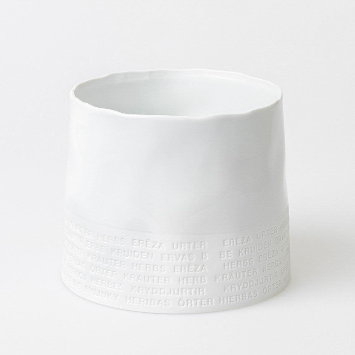 Vase ou Pot en Porcelaine Gaufrée Poème Blanc - Räder