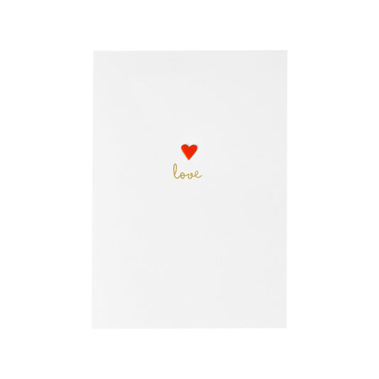 Carte de Voeux Blanche "Love" Coeur Rouge - Räder