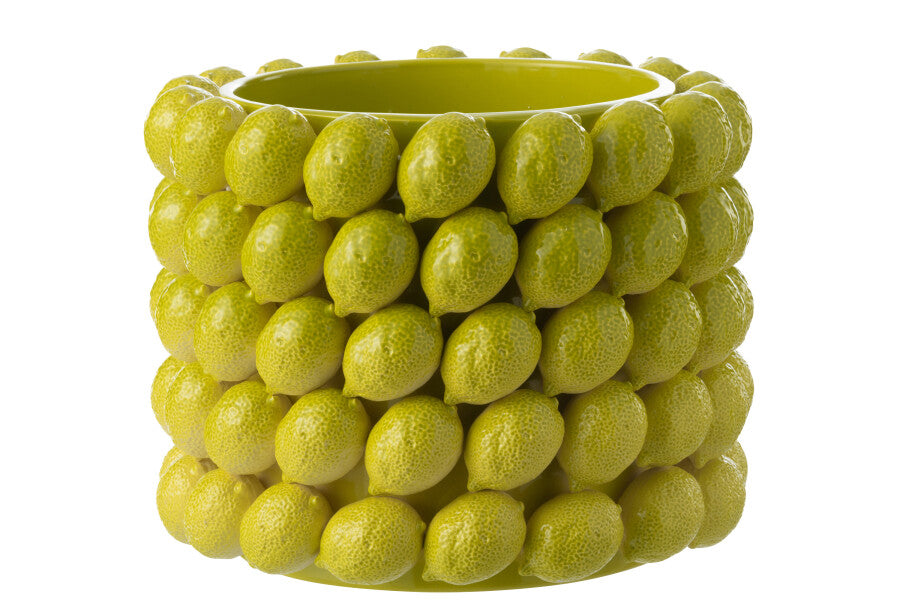 Cache-Pot Large/Extra-Large Citrons Verts en Céramique - Jolipa