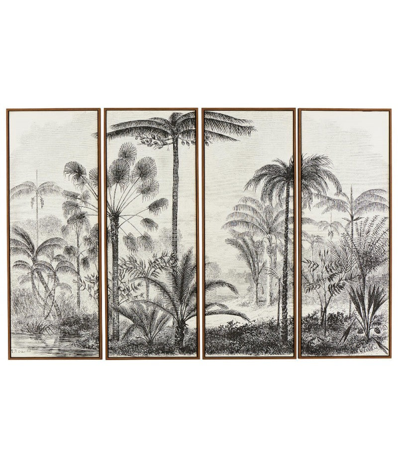 Toile Quadriptyque Palmier - Athezza