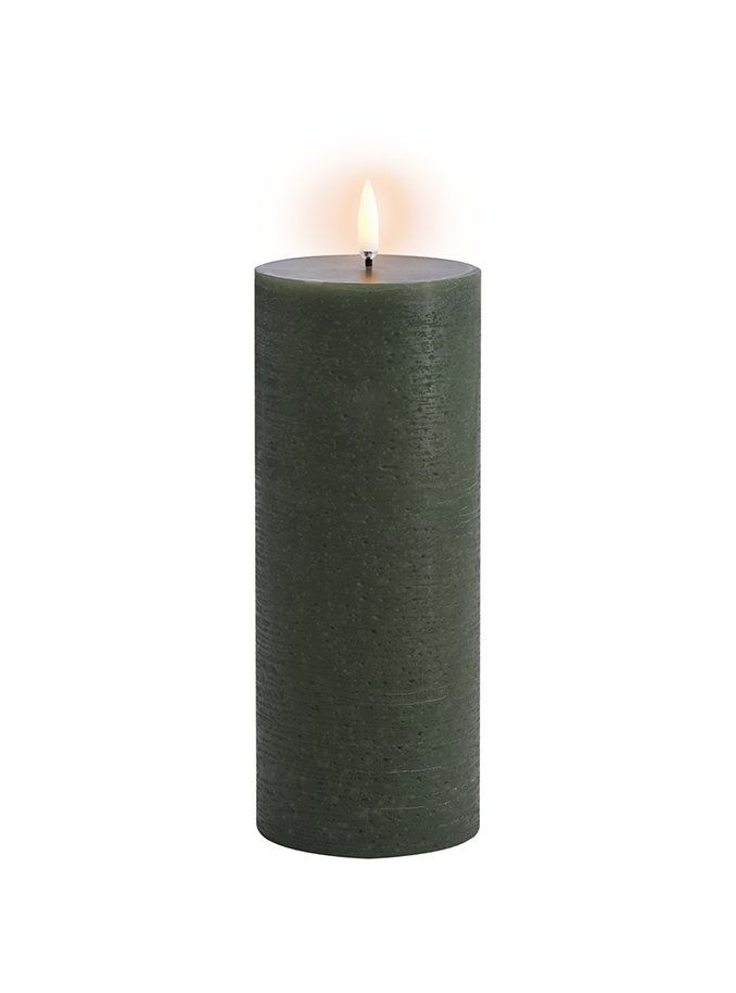 Bougie LED Rustic Vert Olive - UYUNI