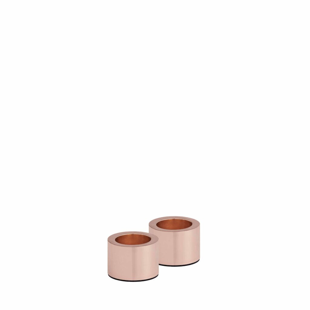 Bougeoirs de Couleur Or Rose x2 - Uyunï