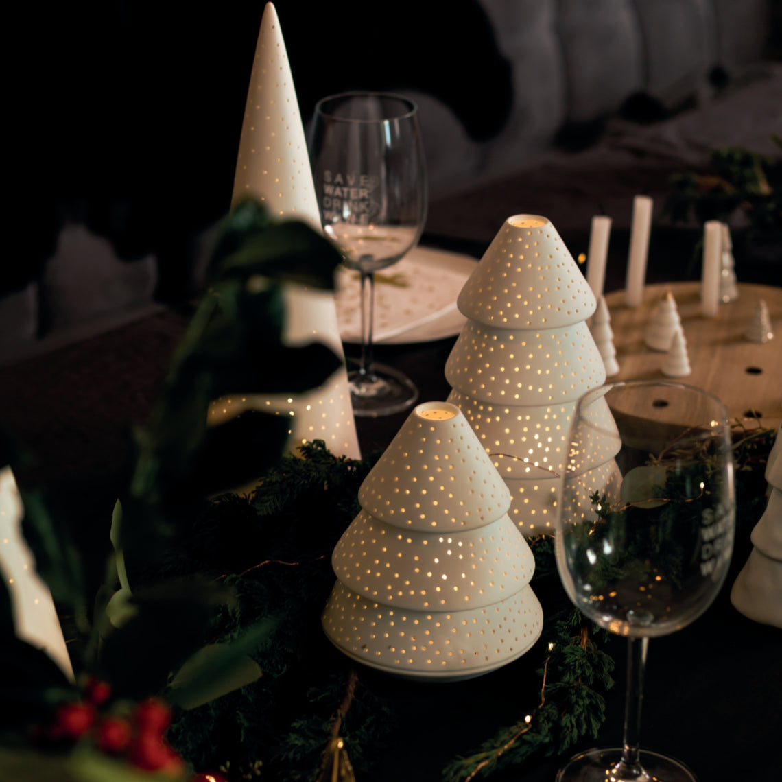 Photophore Sapin Lumineux en Porcelaine - Räder