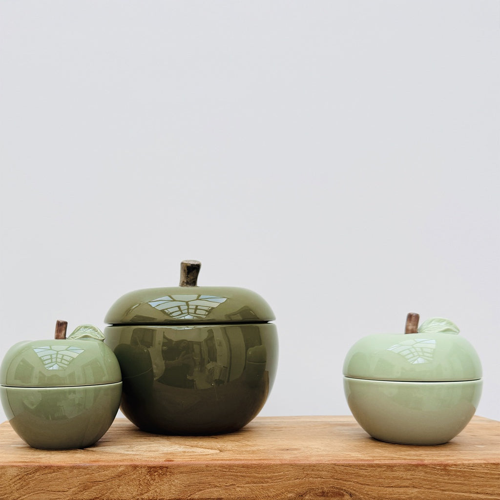 Boîte Pomme Colorée en Dolomite H.17 cm - Opjet