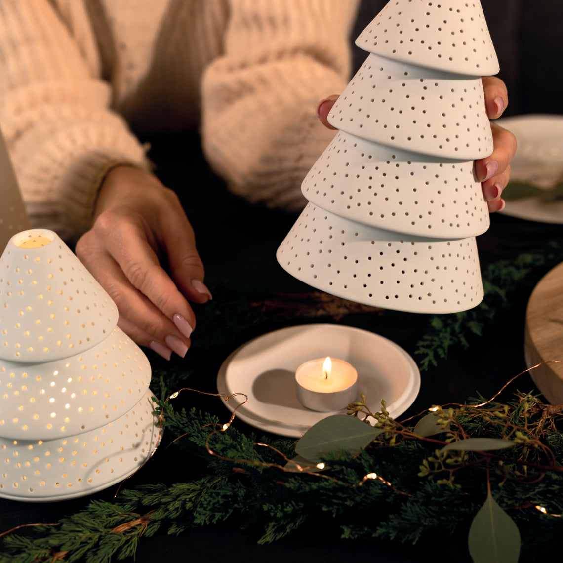 Photophore Sapin Lumineux en Porcelaine - Räder