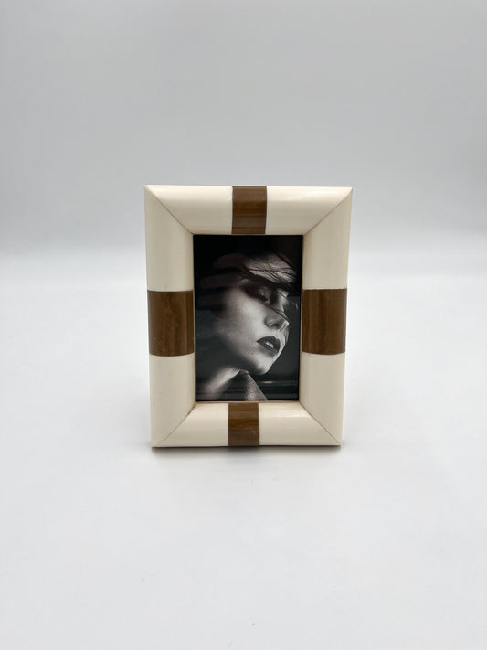 Cadre Photo Ivoire et Tabac 15x22 cm - Jacques Flamant