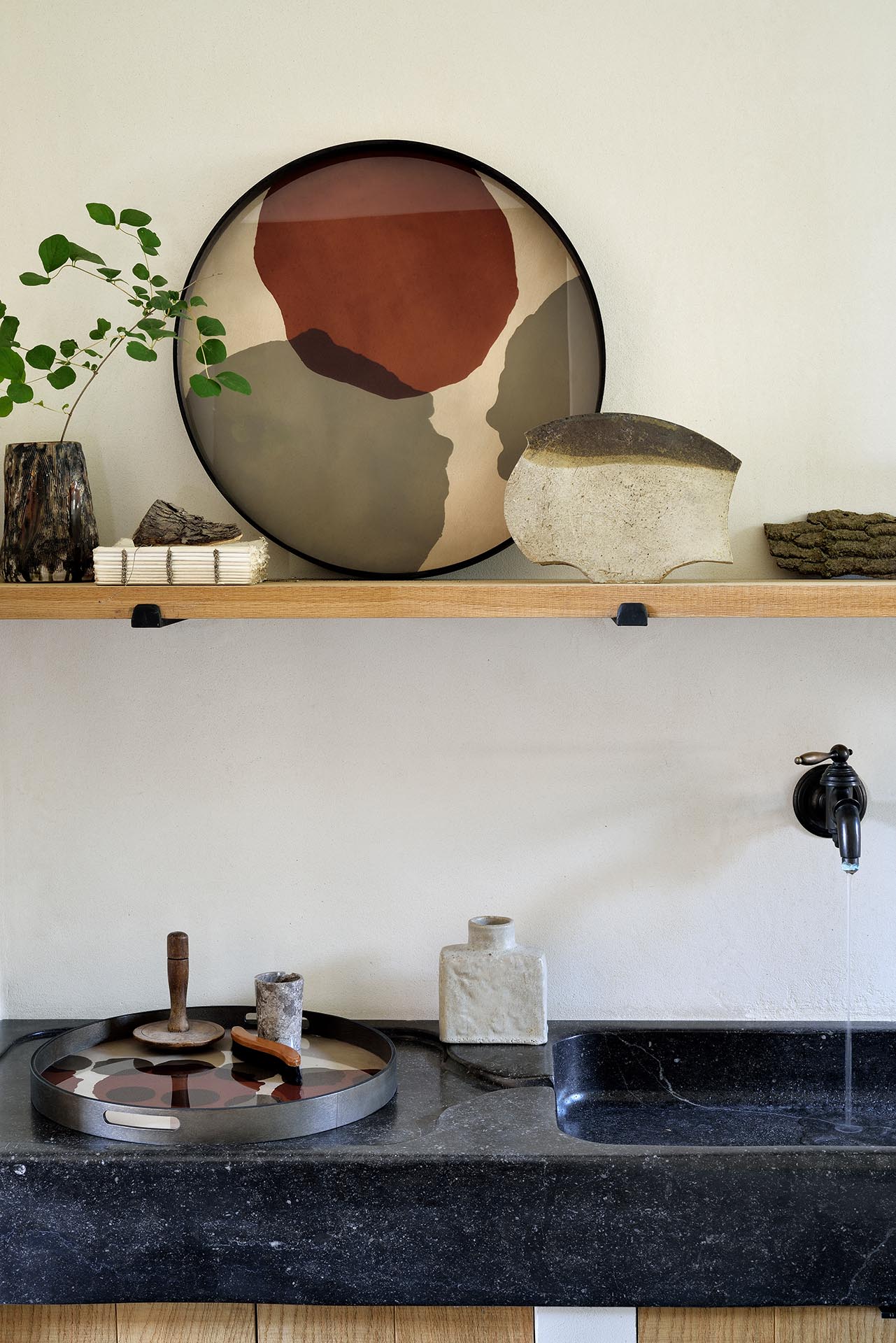 Plateau en Verre Rond Connected Dots - Ethnicraft 61 CM