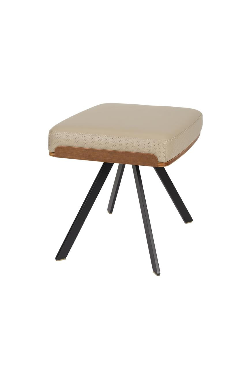Tabouret Repose Pied Frie en Cuire PU et Noyer - Zuiver