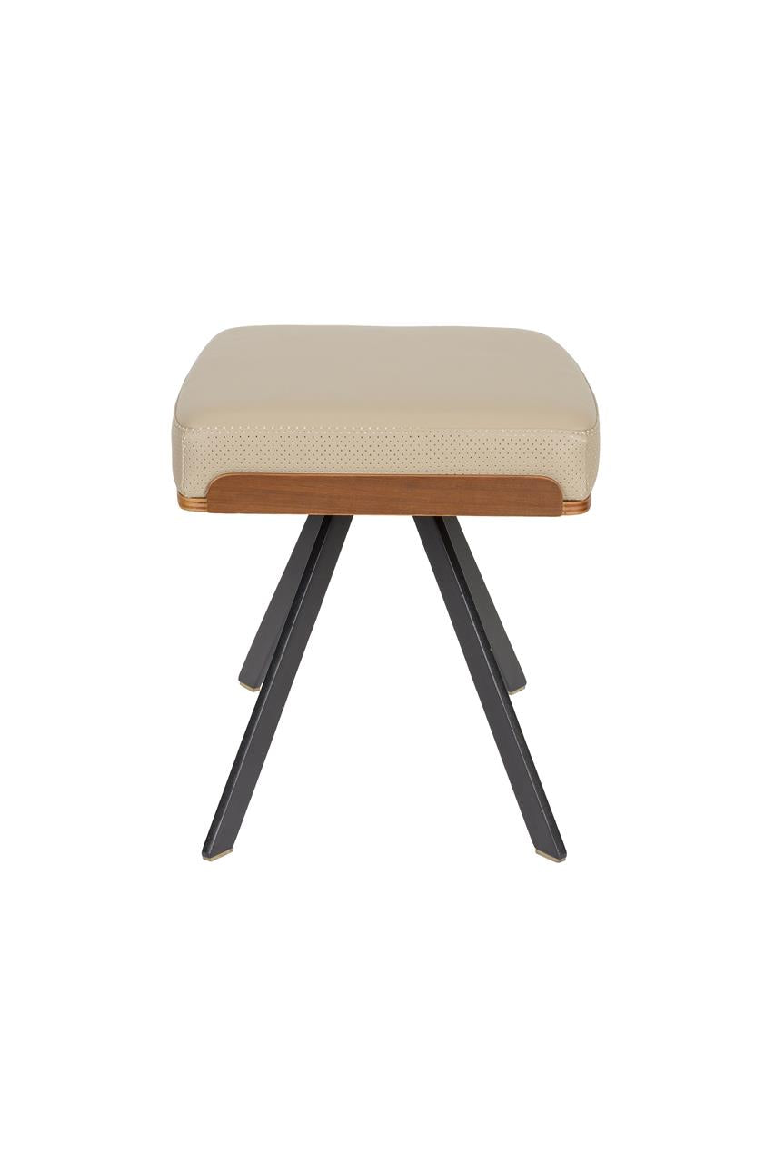 Tabouret Repose Pied Frie en Cuire PU et Noyer - Zuiver