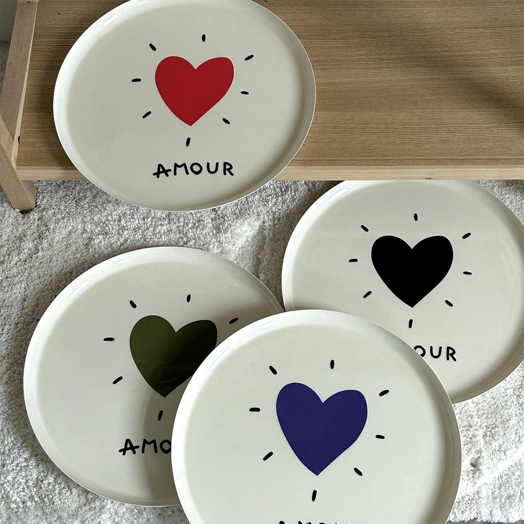 Plateau Rond Coeur en Métal - Opjet