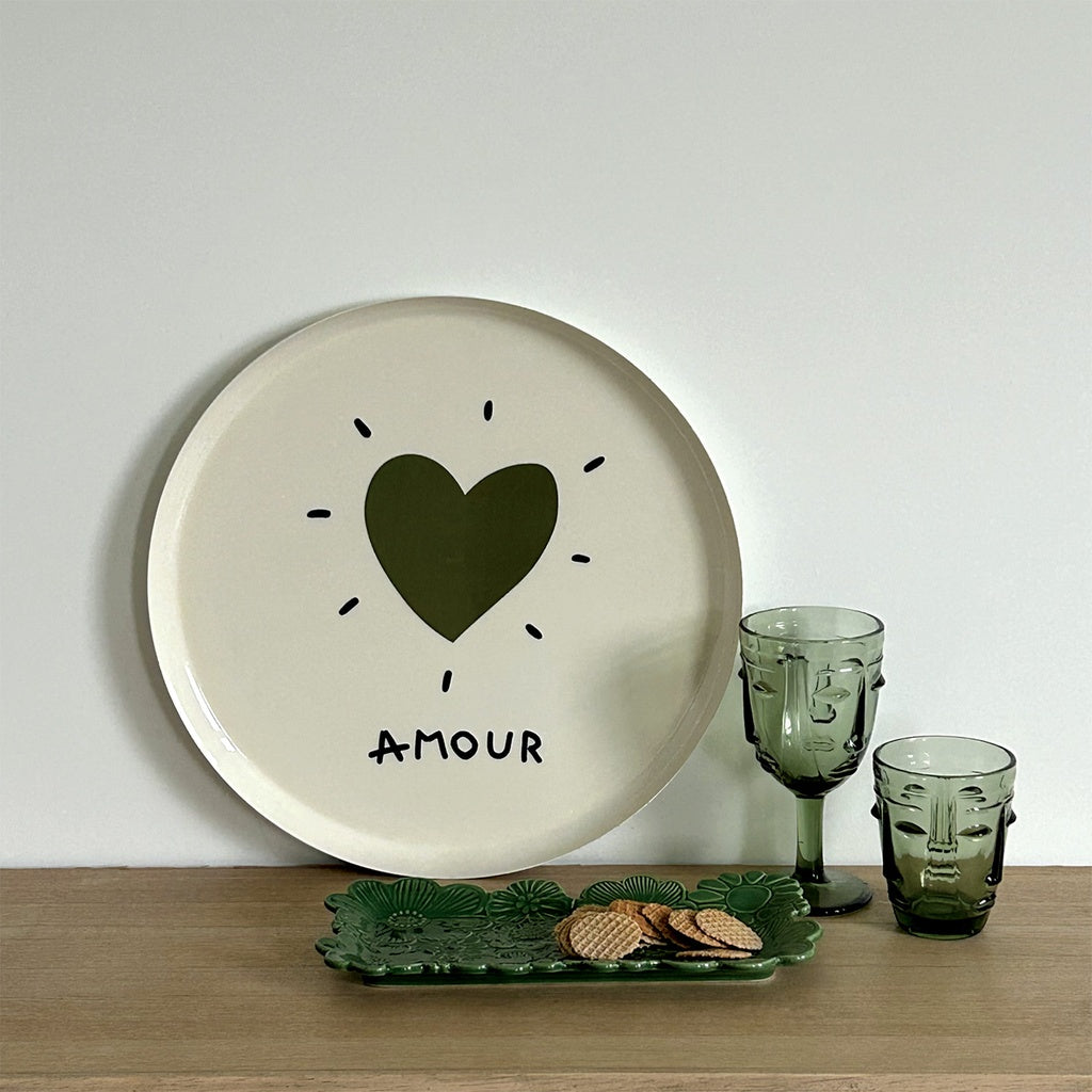Plateau Rond Coeur en Métal - Opjet