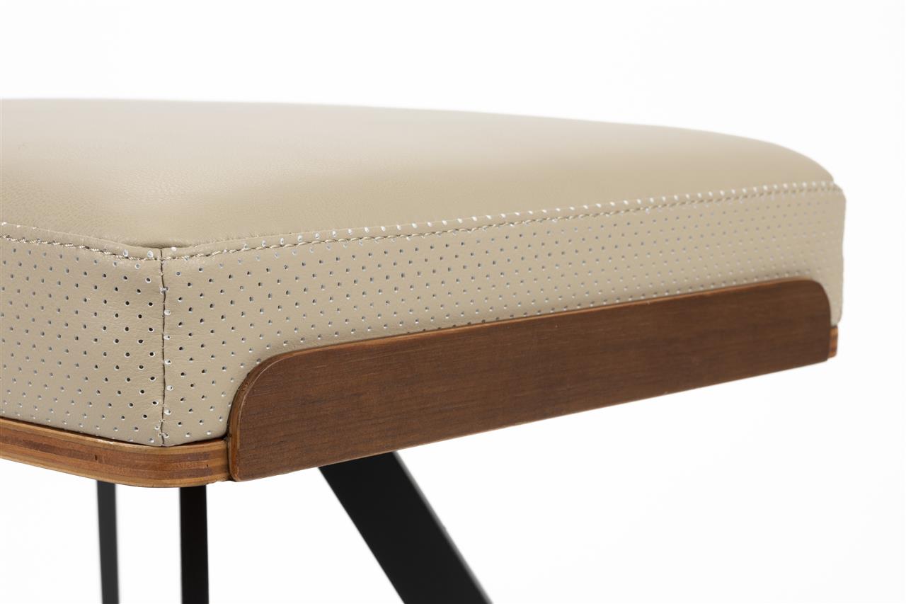 Tabouret Repose Pied Frie en Cuire PU et Noyer - Zuiver