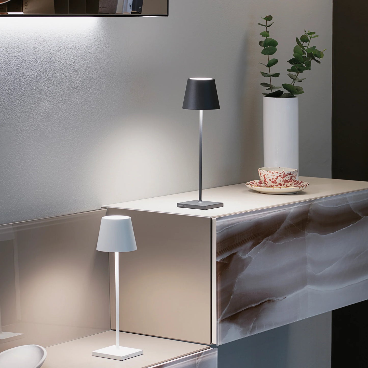 Lampe de Table Poldina Portative LED H.38 cm Intérieur/Extérieur - Zafferano