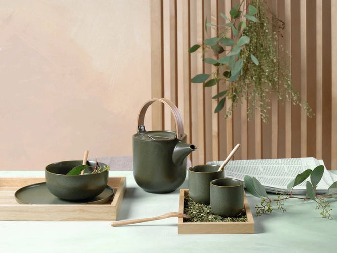 Théière Coppa en Porcelaine avec Manche en Bois - ASA