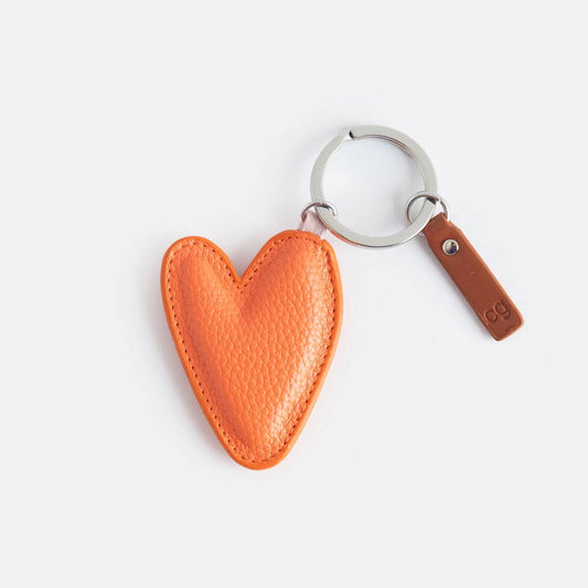 Porte-Clés Cœur Orange Corail - Caroline Gardner