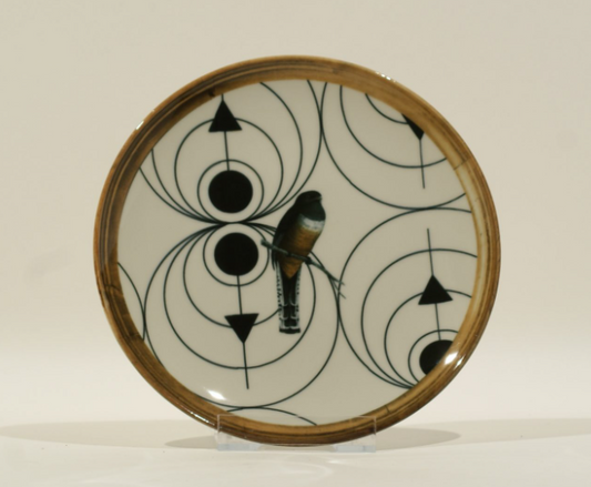 Assiette Plate porcelaine Oiseaux à Mixer - Jacques Flamant