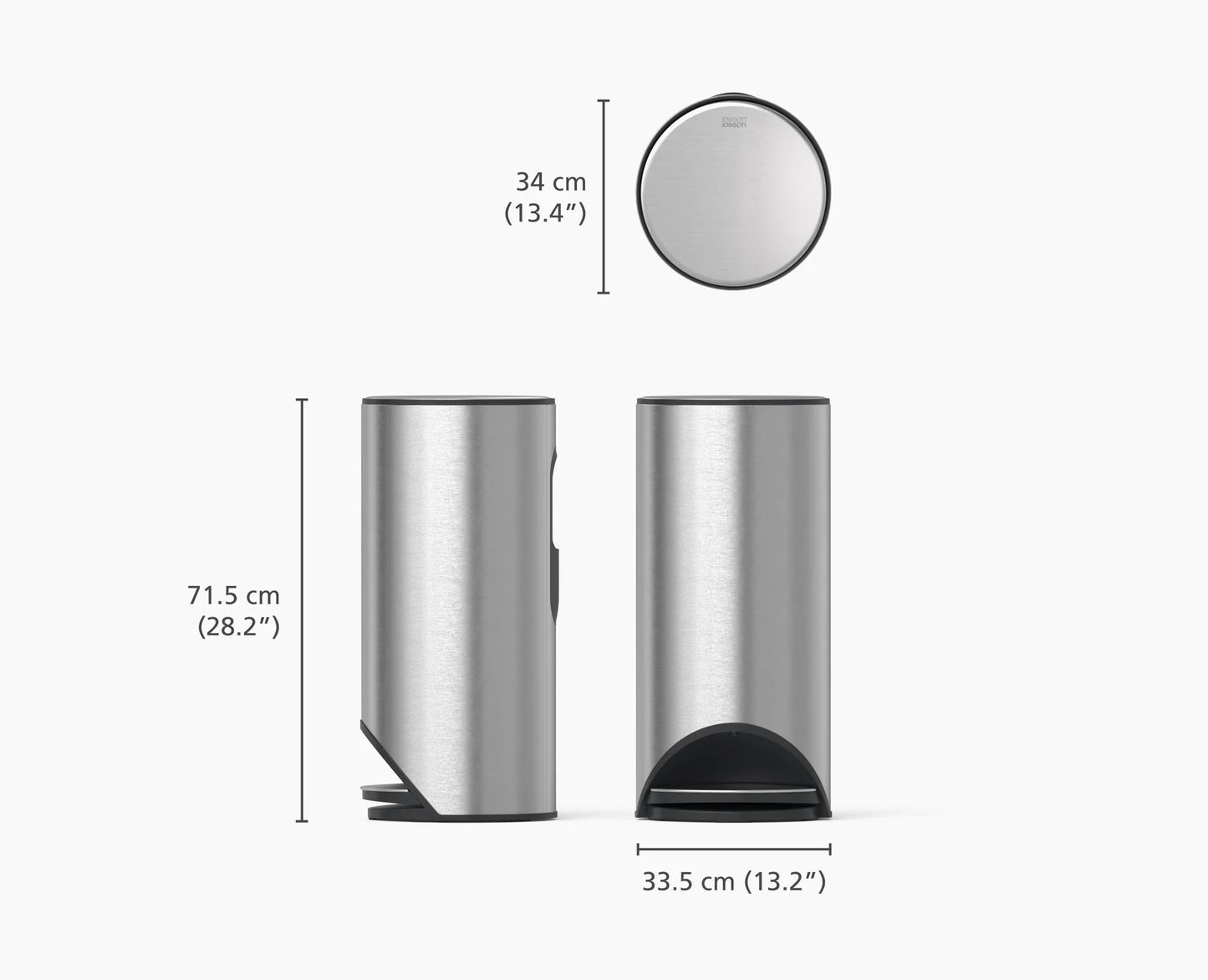 Poubelle en Inox 30L Arc Easy-Push - Joseph Joseph