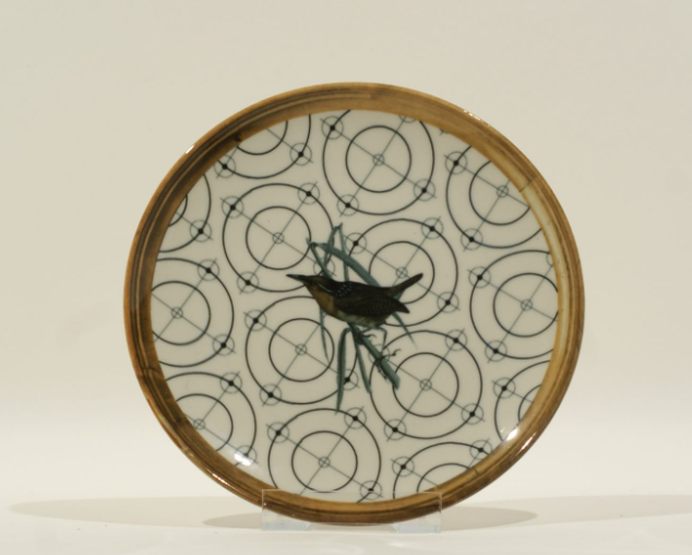 Assiette Plate porcelaine Oiseaux à Mixer - Jacques Flamant