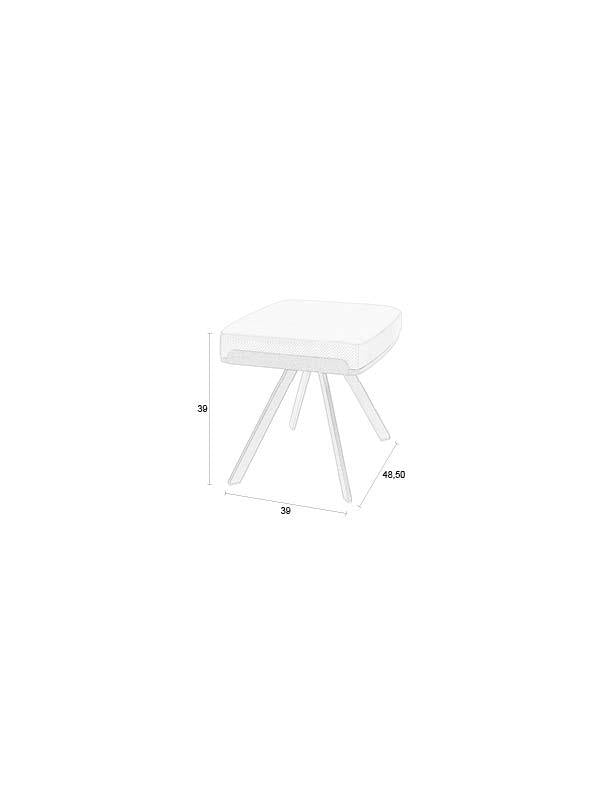 Tabouret Repose Pied Frie en Cuire PU et Noyer - Zuiver