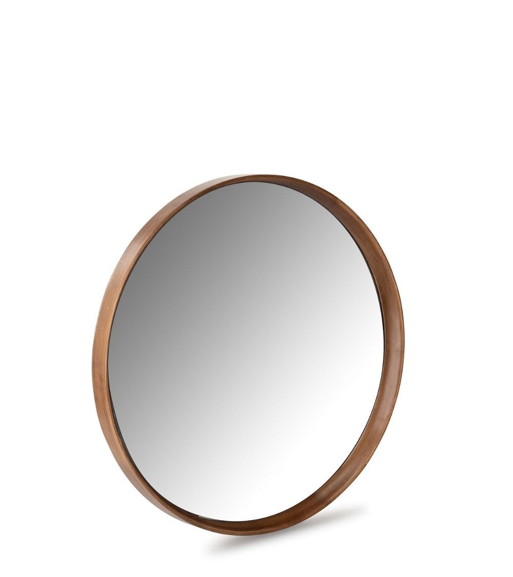 Miroir Rond en Noyer Laoul D.80 cm - Athezza