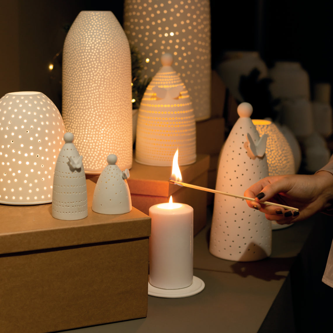 Photophore LED Ange en Porcelaine - Räder