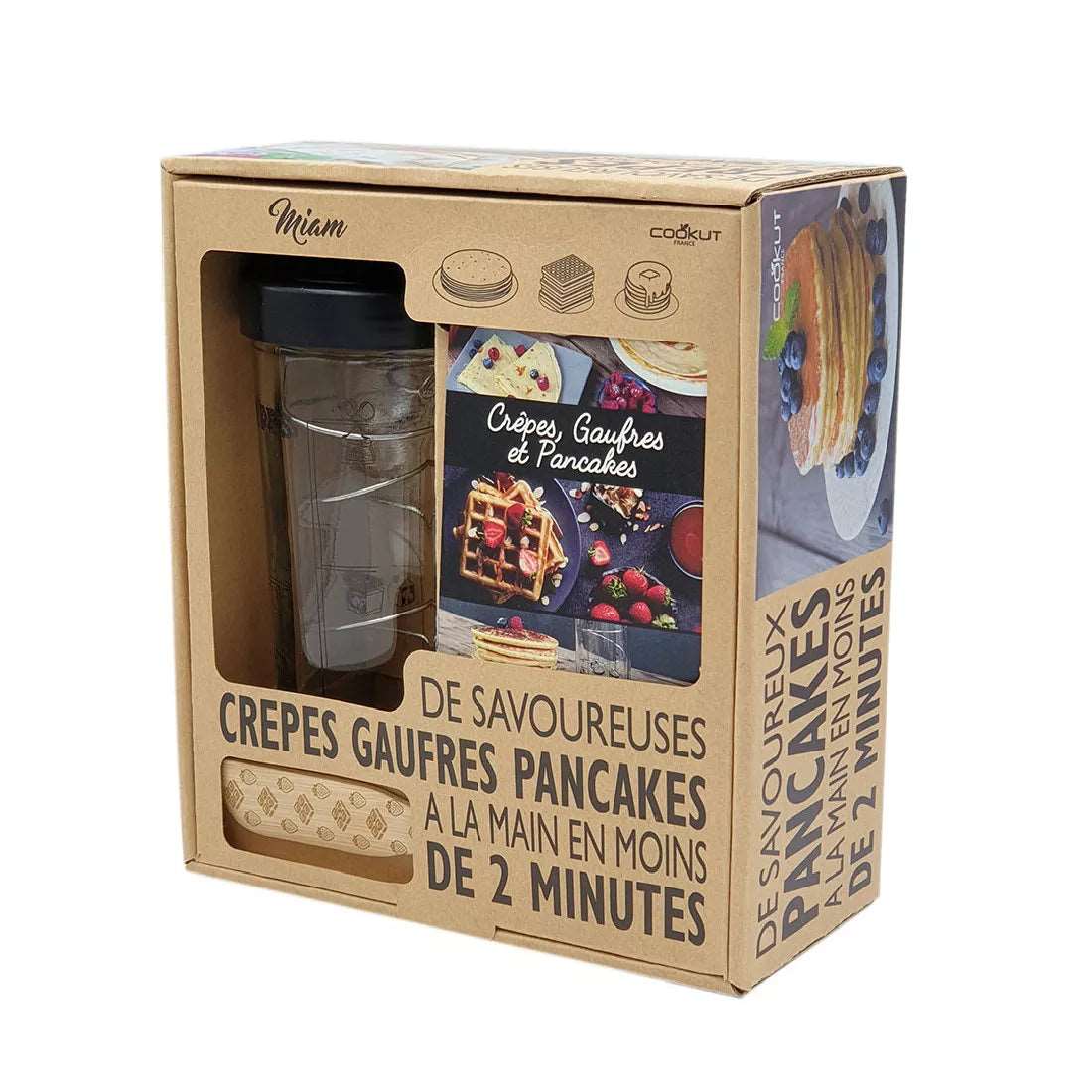 Coffret shaker à crêpes, pancakes, gaufres et tartineur