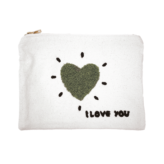 Trousse en Coton Coeur "I Love You" - Opjet
