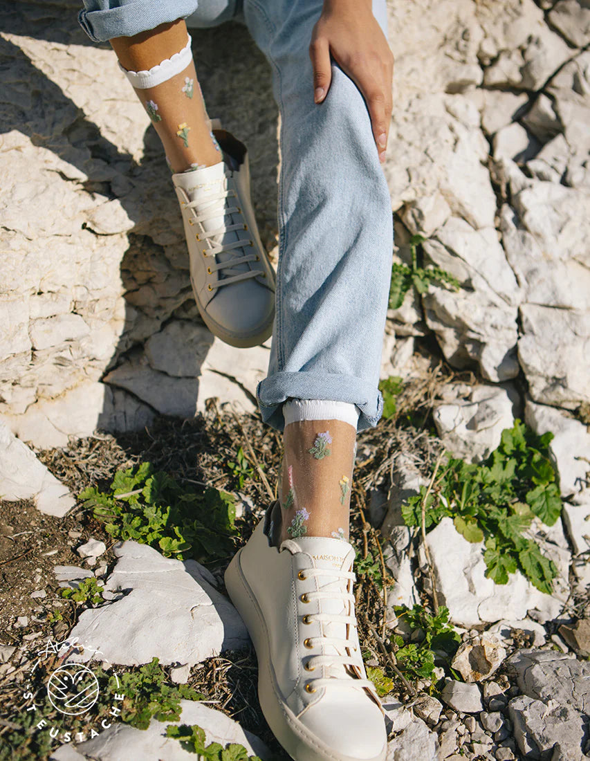 Paire de Chaussettes Transparentes Fleurs des Champs - Atelier St Eustache
