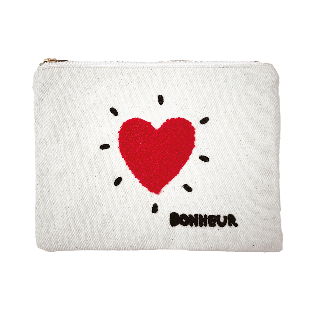 Trousse en Coton Coeur "I Love You" - Opjet