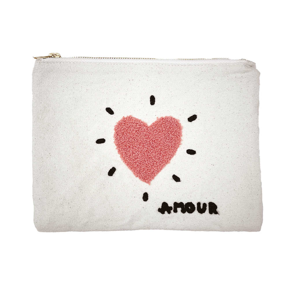 Trousse en Coton Coeur "I Love You" - Opjet