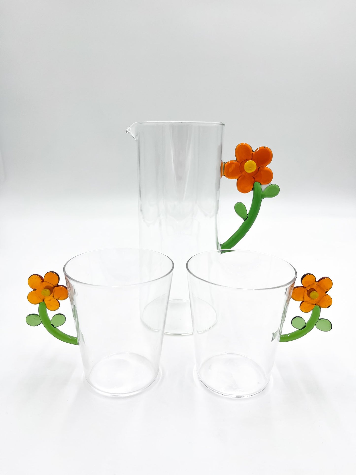 Pichet Anse Fleur en Verre - Jacques Flamant
