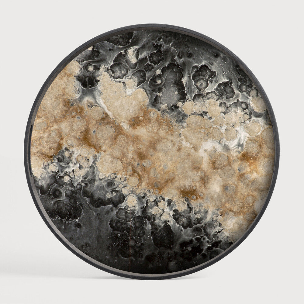 Plateau en Verre Organic Noir/Sable 48 CM - Ethnicraft
