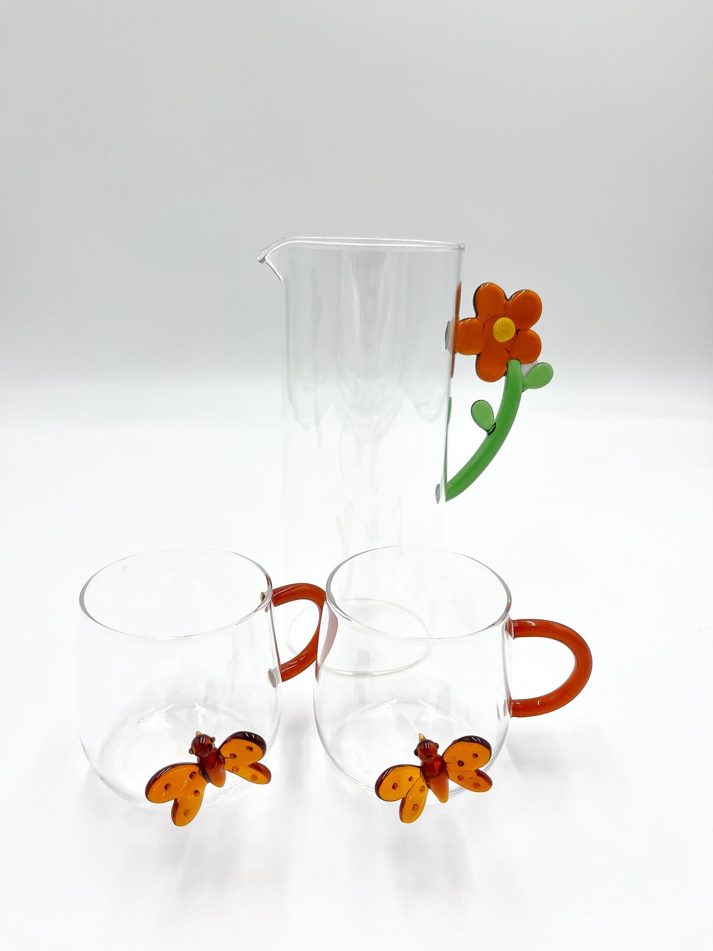 Pichet Anse Fleur en Verre - Jacques Flamant
