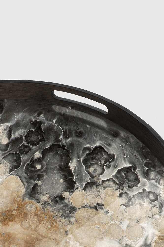 Plateau en Verre Organic Noir/Sable 48 CM - Ethnicraft