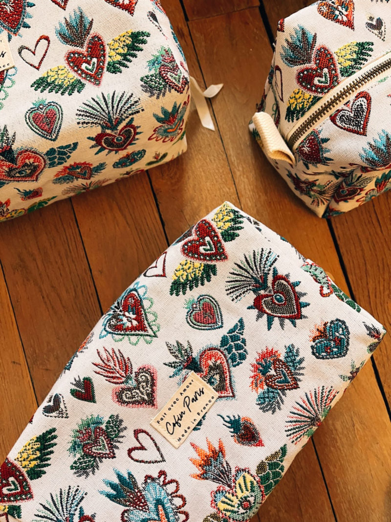 Trousse de Toilette Large Tara Coeur Blanc ou Bleu - Cofin Paris