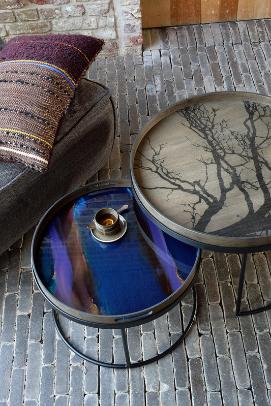 Plateau en Verre Organic Indigo 48 CM - Ethnicraft