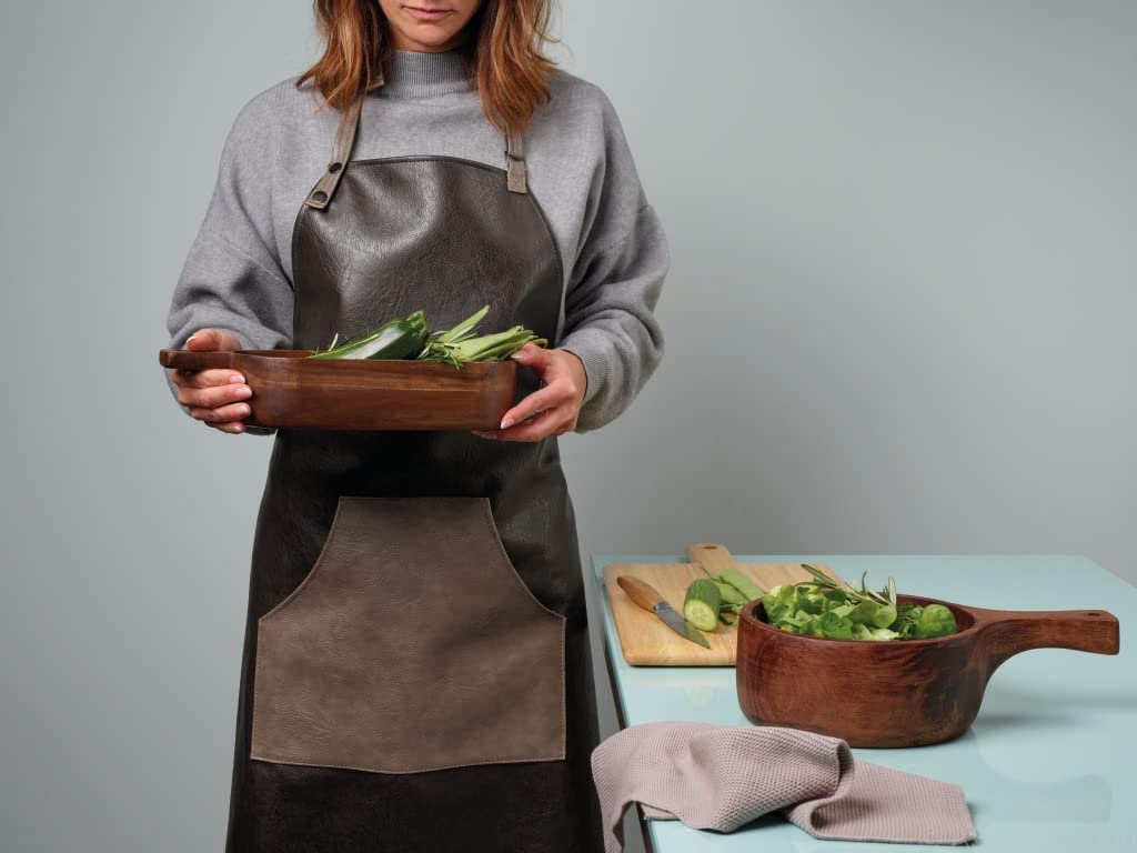 Tablier de Cuisine en Cuir Végan Brun - Asa