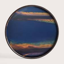 Plateau en Verre Organic Indigo 48 CM - Ethnicraft