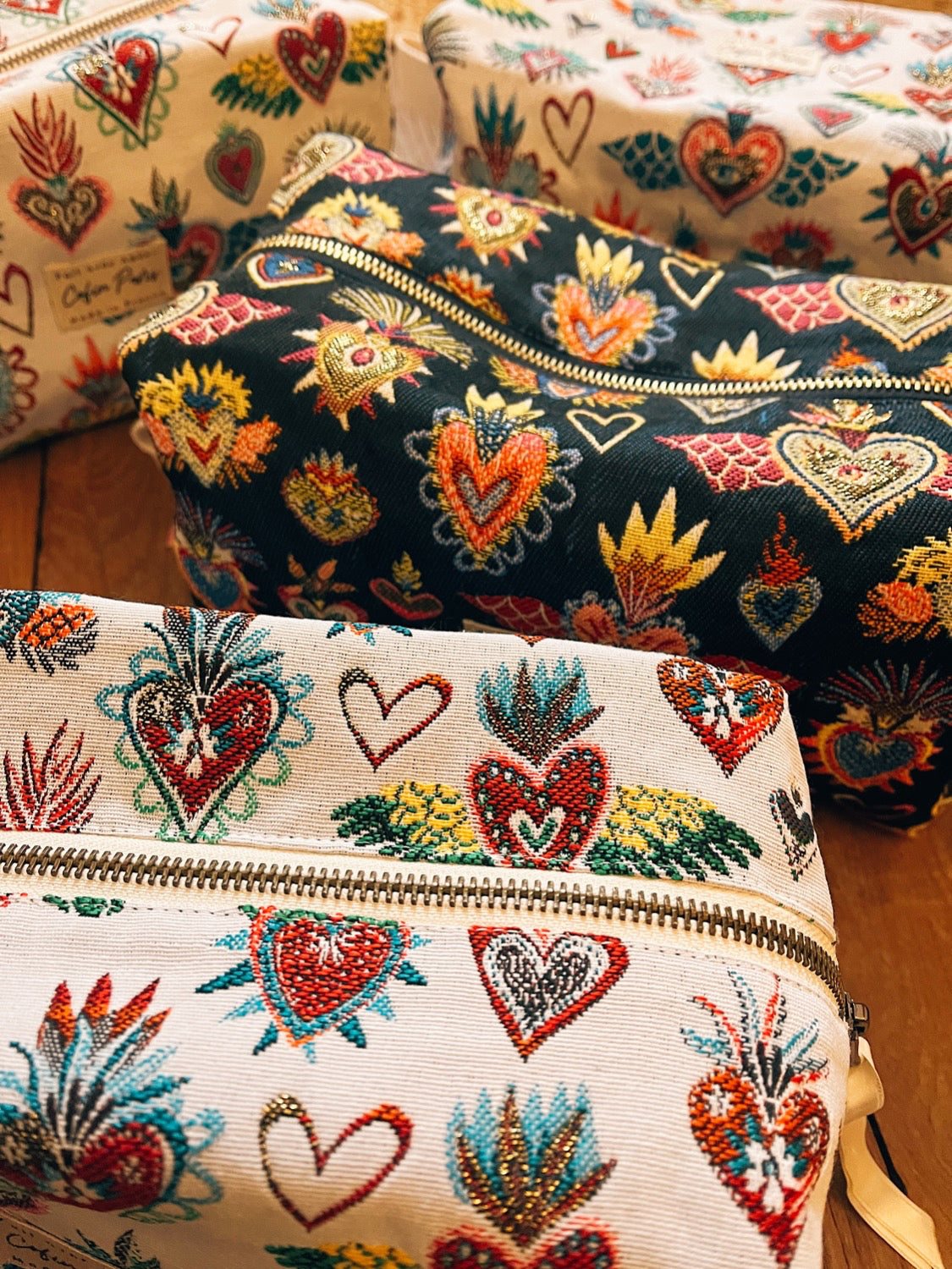 Trousse de Toilette Large Tara Coeur Blanc ou Bleu - Cofin Paris