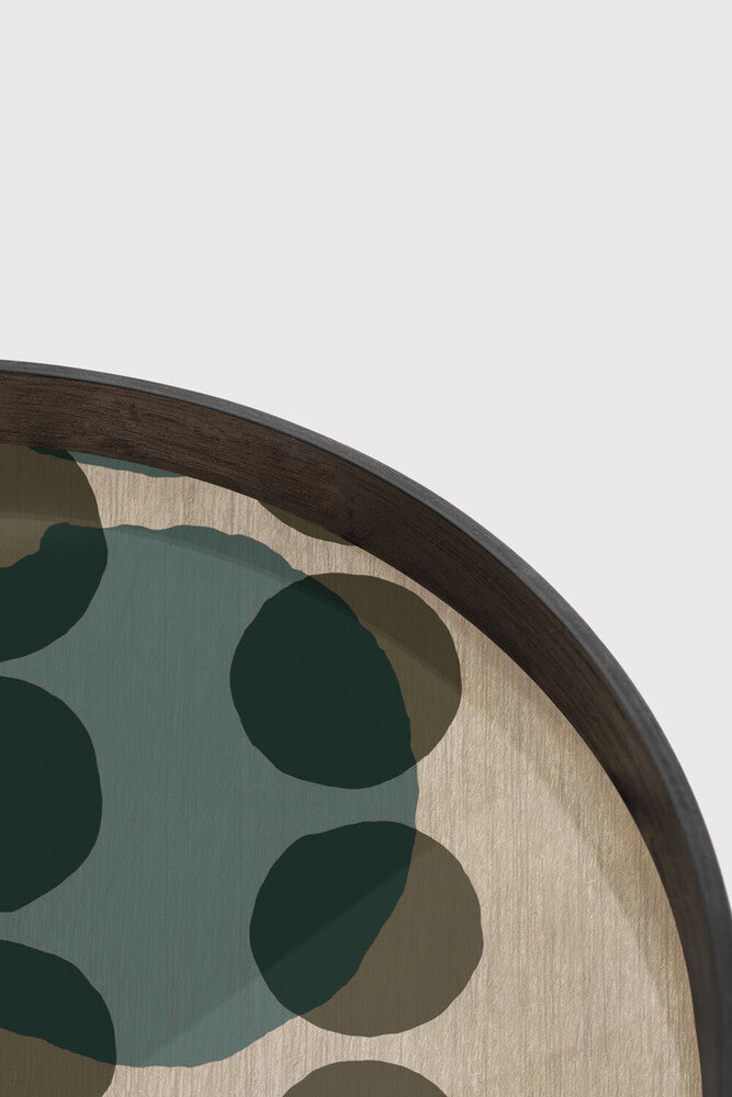 Plateau en Verre Organic Connected Dots Verts 61CM - Etnicraft