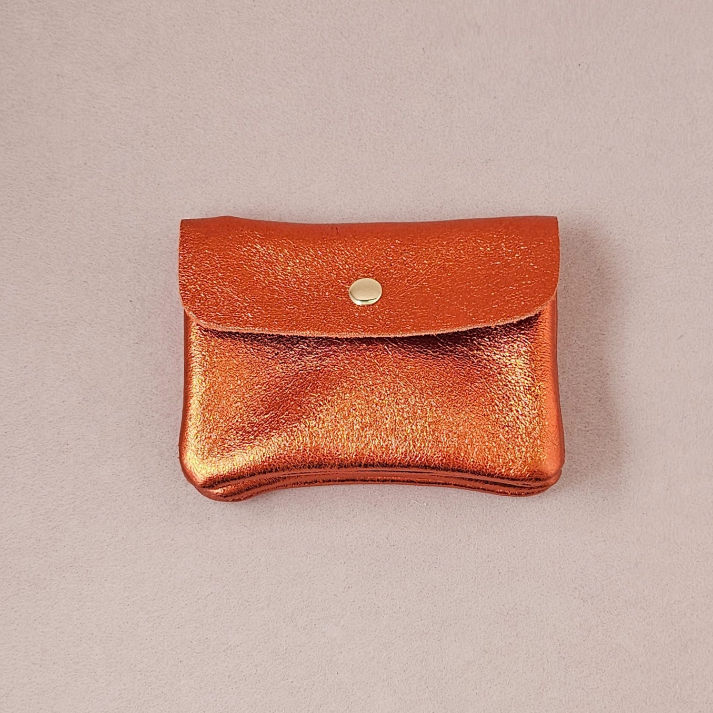 Porte-Monnaie en Cuir de Vachette Métallisé 11x8 cm