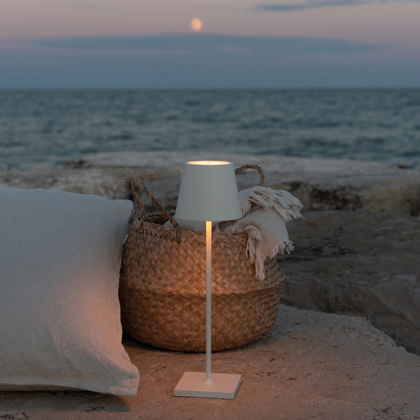 Lampe de Table Poldina Portative LED H.38 cm Intérieur/Extérieur - Zafferano